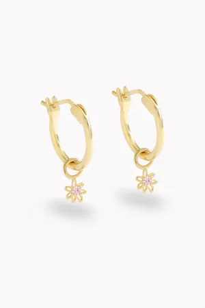 Petite Daisy Hoops - Gold