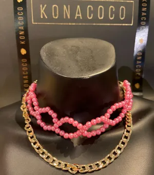 Pink Necklace by Klungsee