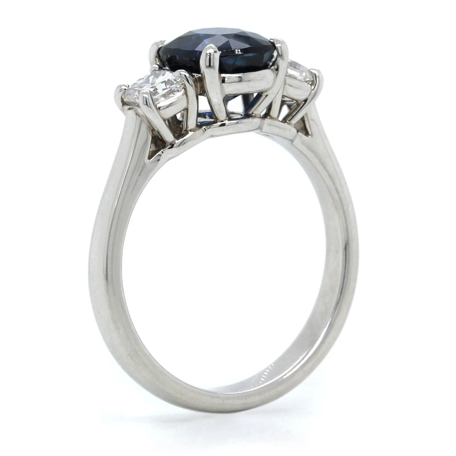 Platinum Sapphire with Diamond Ring
