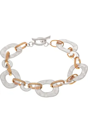 Rain Jewelry Two Tone Circles And Rings Toggle Bracelet