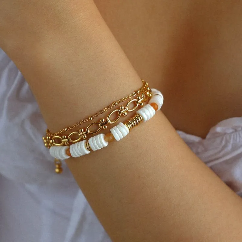 Rainbow Beaded Natural Stone Bracelet