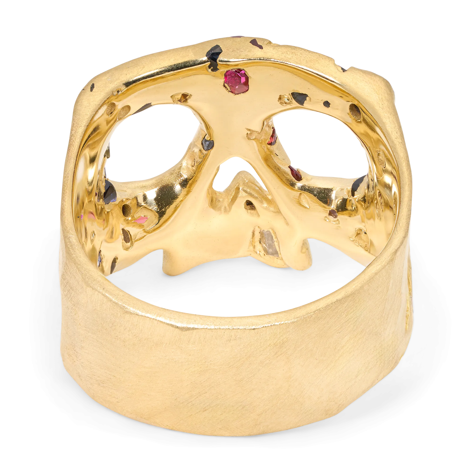 Rainbow Confetti Skull Ring - Size 7.5 - 11856