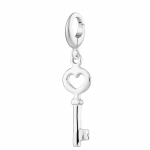 Silver Key Charm