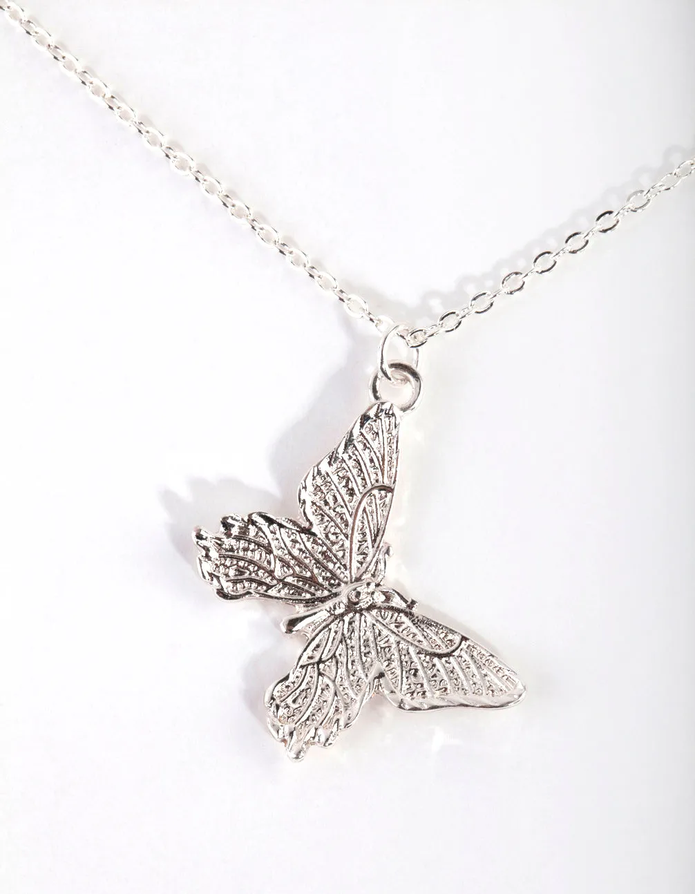 Silver Multi Butterfly Layered Necklace
