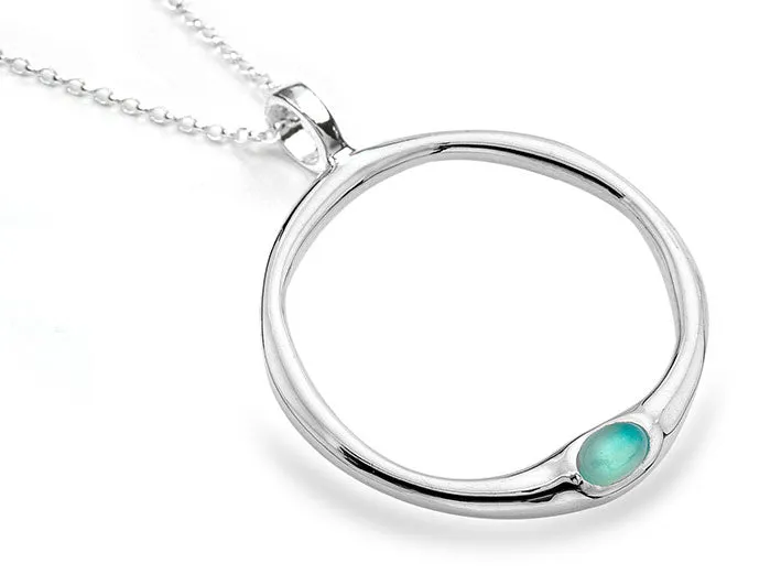 Silver Pendant - Chalcedony Ring