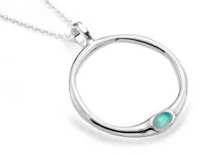 Silver Pendant - Chalcedony Ring