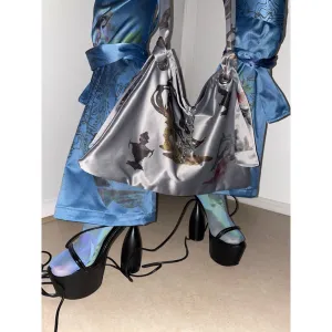 silver shoe bag