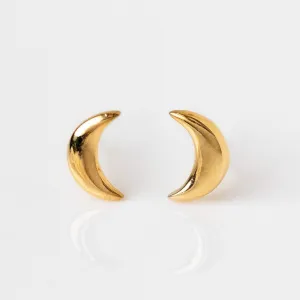Solid Gold Moon Earrings