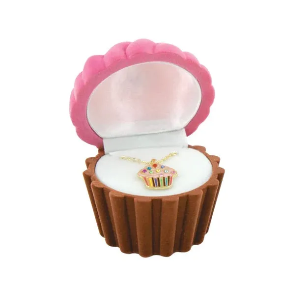 Sparkling Cupcake Pendant Necklace For a Sweet Girl! Gift Boxed!
