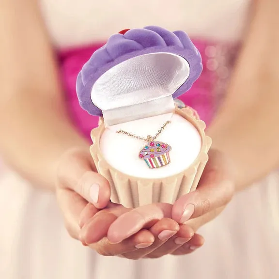 Sparkling Cupcake Pendant Necklace For a Sweet Girl! Gift Boxed!