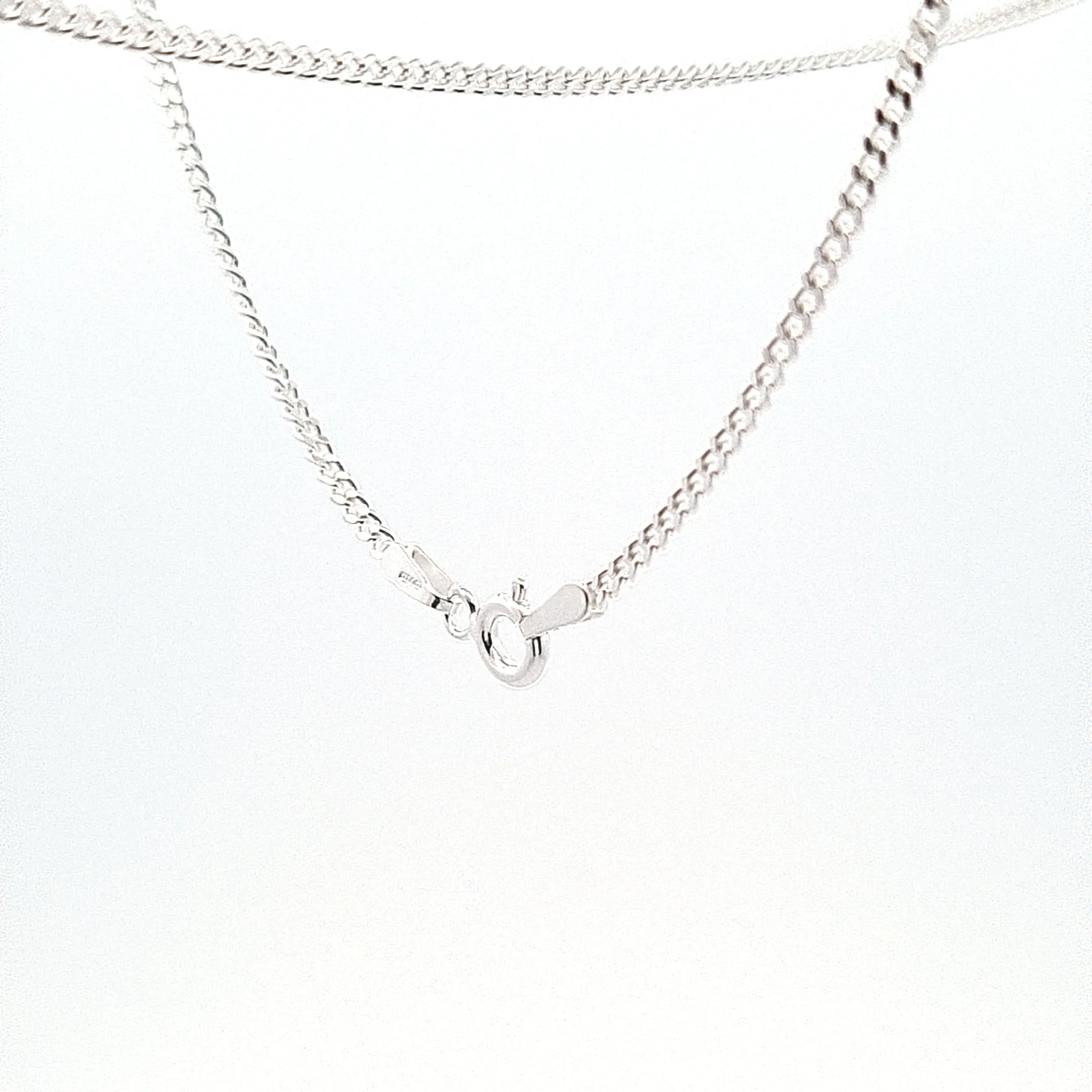 Sterling silver 20" flat filed curb link chain 27537