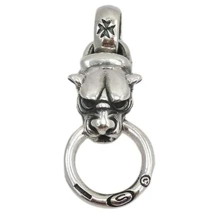 Sterling Silver Tiger Head Mens Pendants