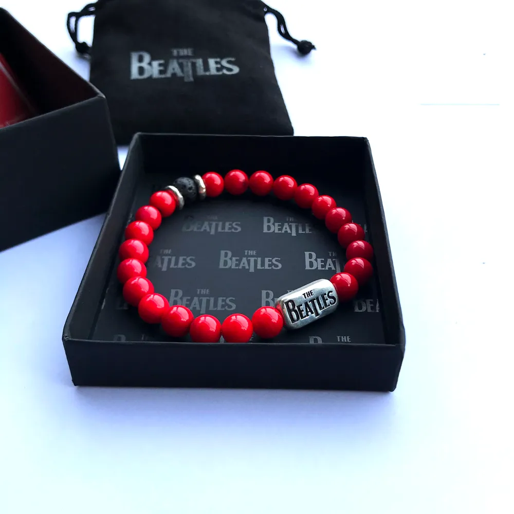 The Beatles- Sterling silver and Red Coral Beaded Bracelet- Women's