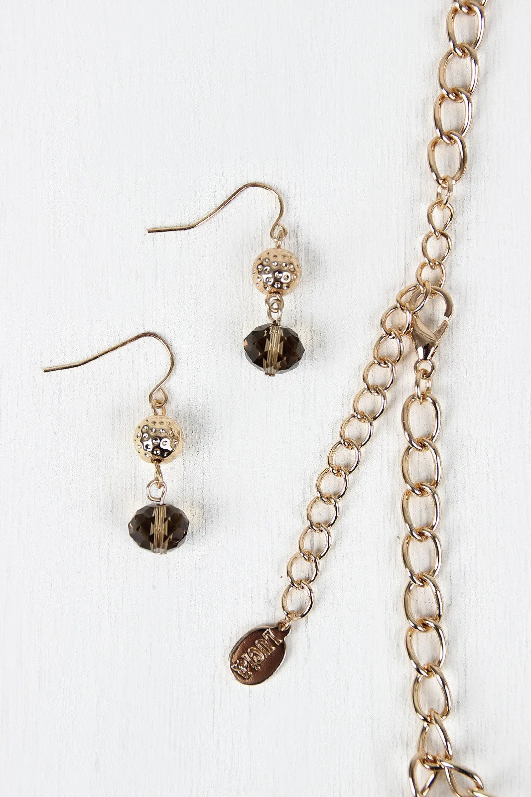 Tiered Zebra Wood Beads Necklace