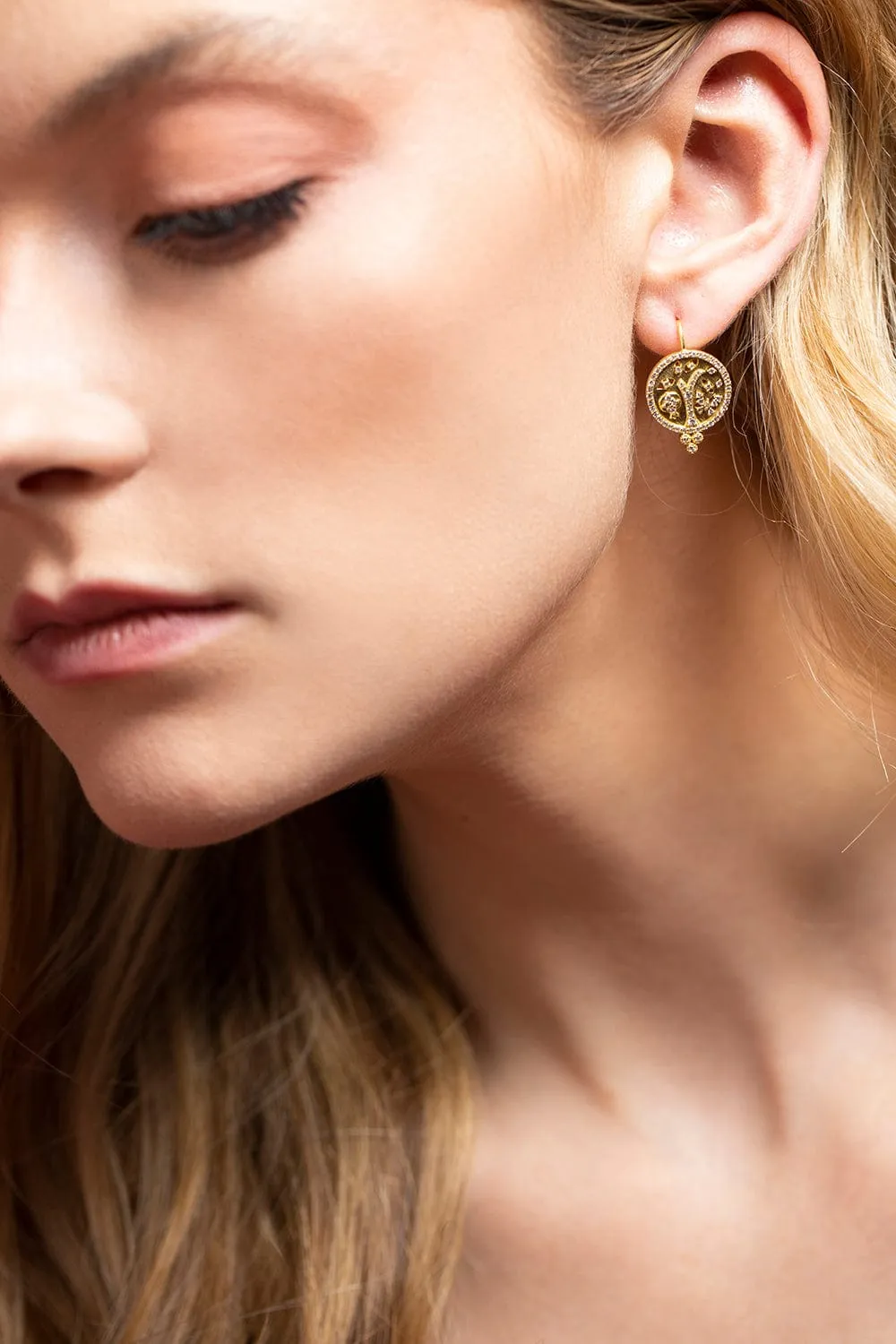 Tree of Life Cutout Diamond Earrings