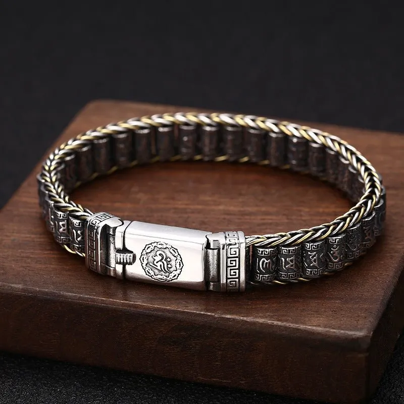 Unisex 925 Silver Turn Bead Bracelet