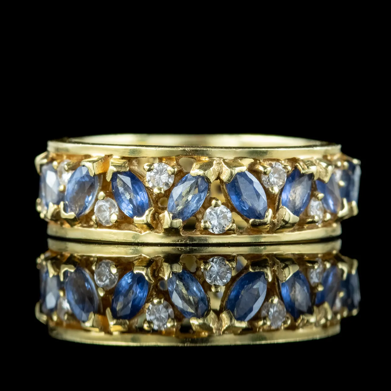 Vintage Sapphire Diamond Eternity Ring 0.84ct Sapphire