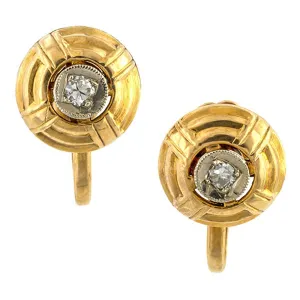 Vintage Two Toned Diamond Earrings