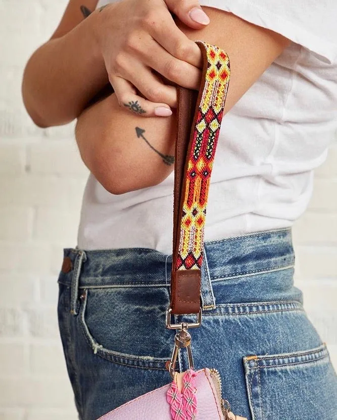 Wristlet Strap Leather Sunrise