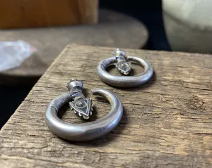 Yao Bent Arrow Tribal Silver Earrings