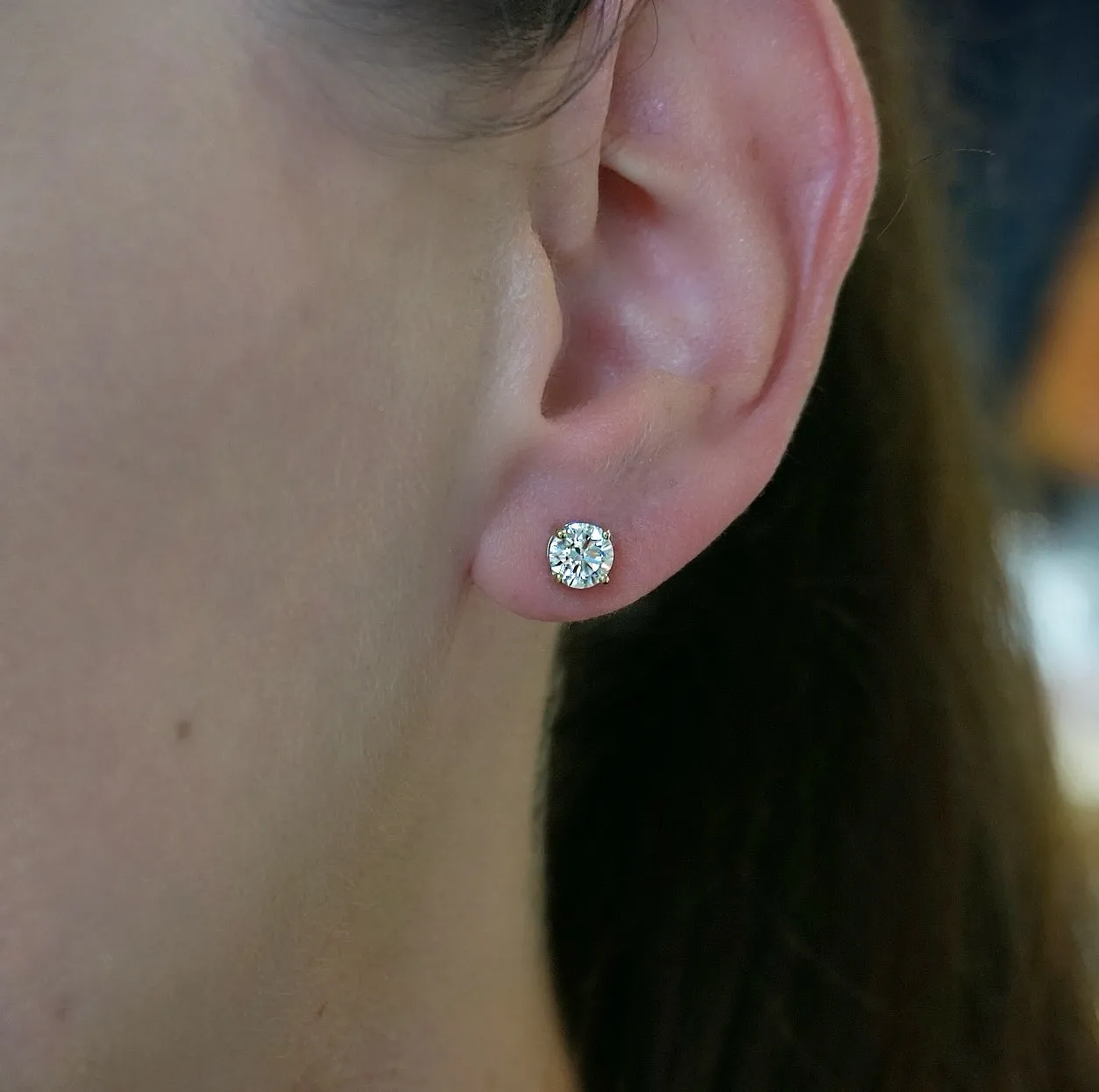 Yellow Gold Diamond Stud Earrings Collection